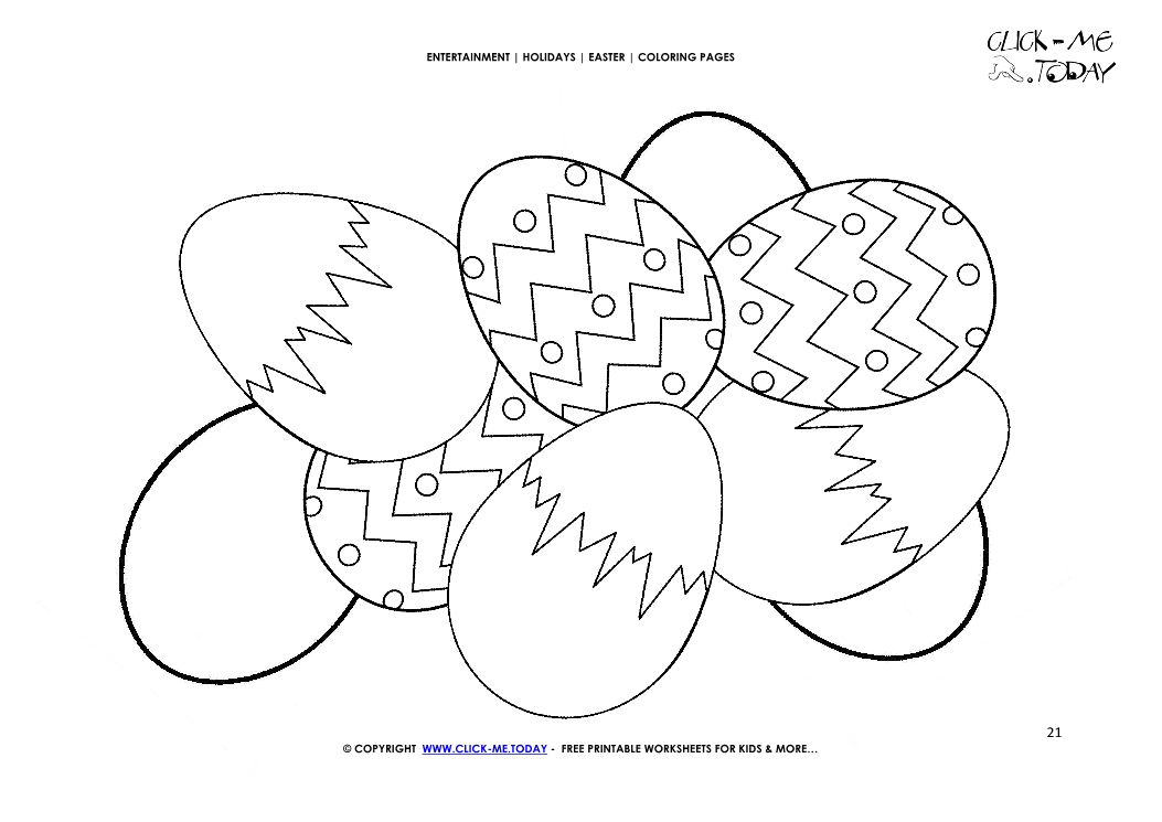 Easter Coloring Page: 21 Lots of Easter eggs